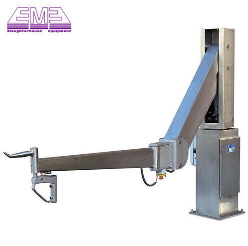 Pig carcass arm type unloading machine