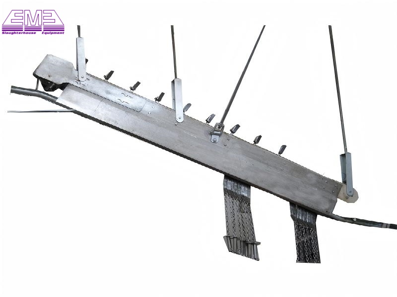 Pig slaughterhouse idle shackle unloading device