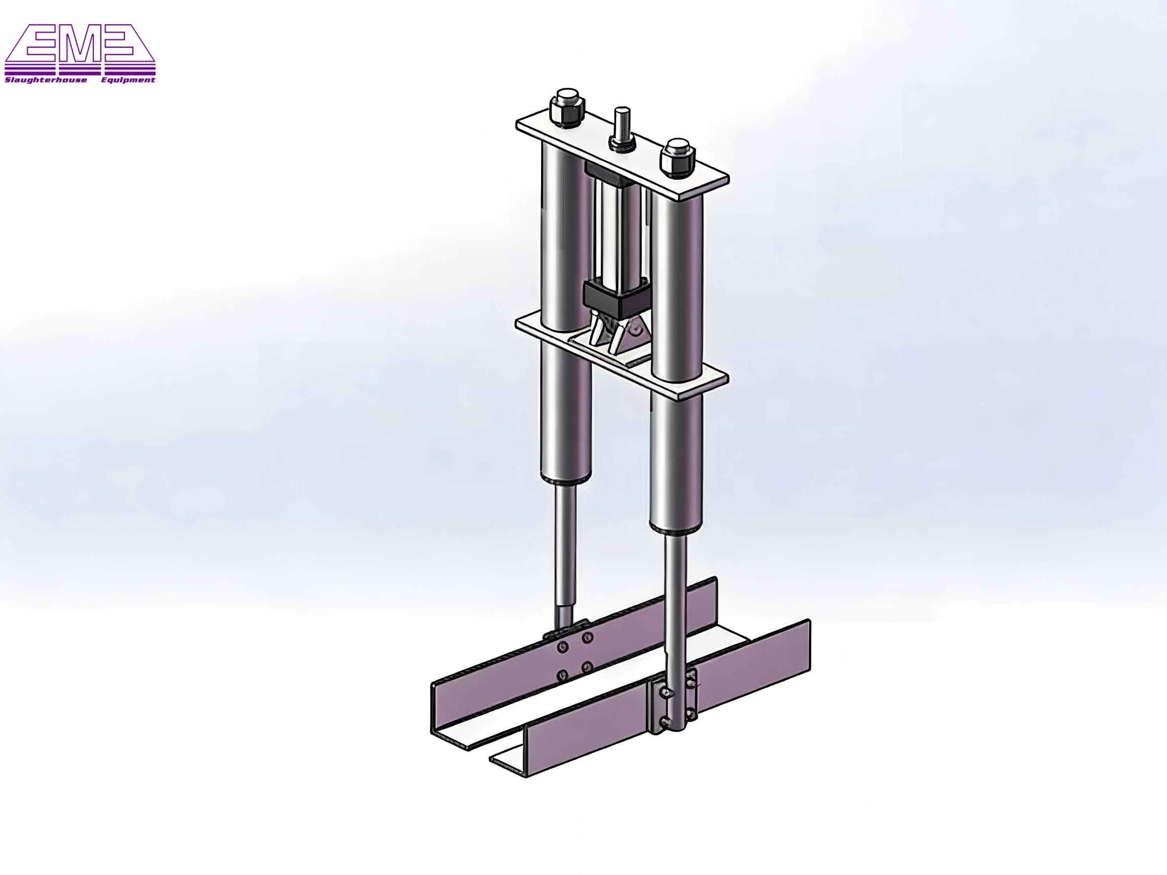 Pig carcass auto unloading device in pig slaughterhouse and abattoir