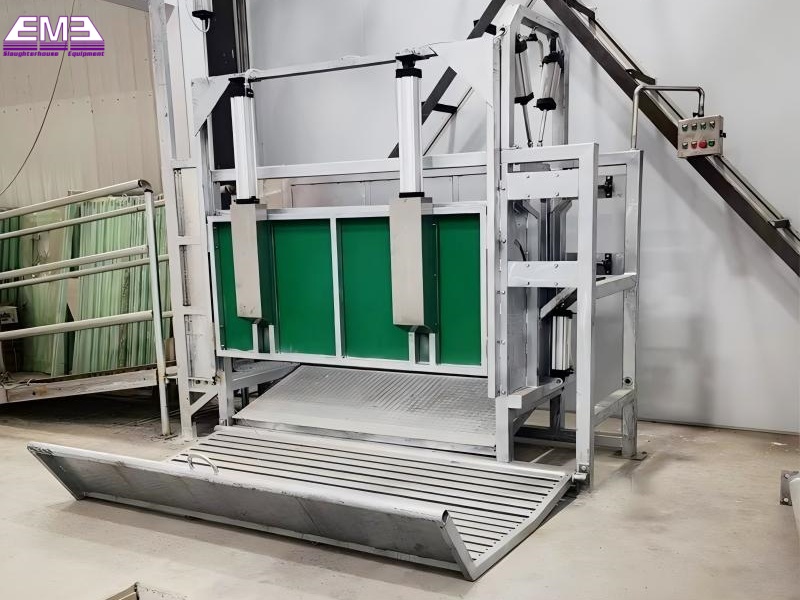 Living cattle fixed killing box for cattle slaughtering