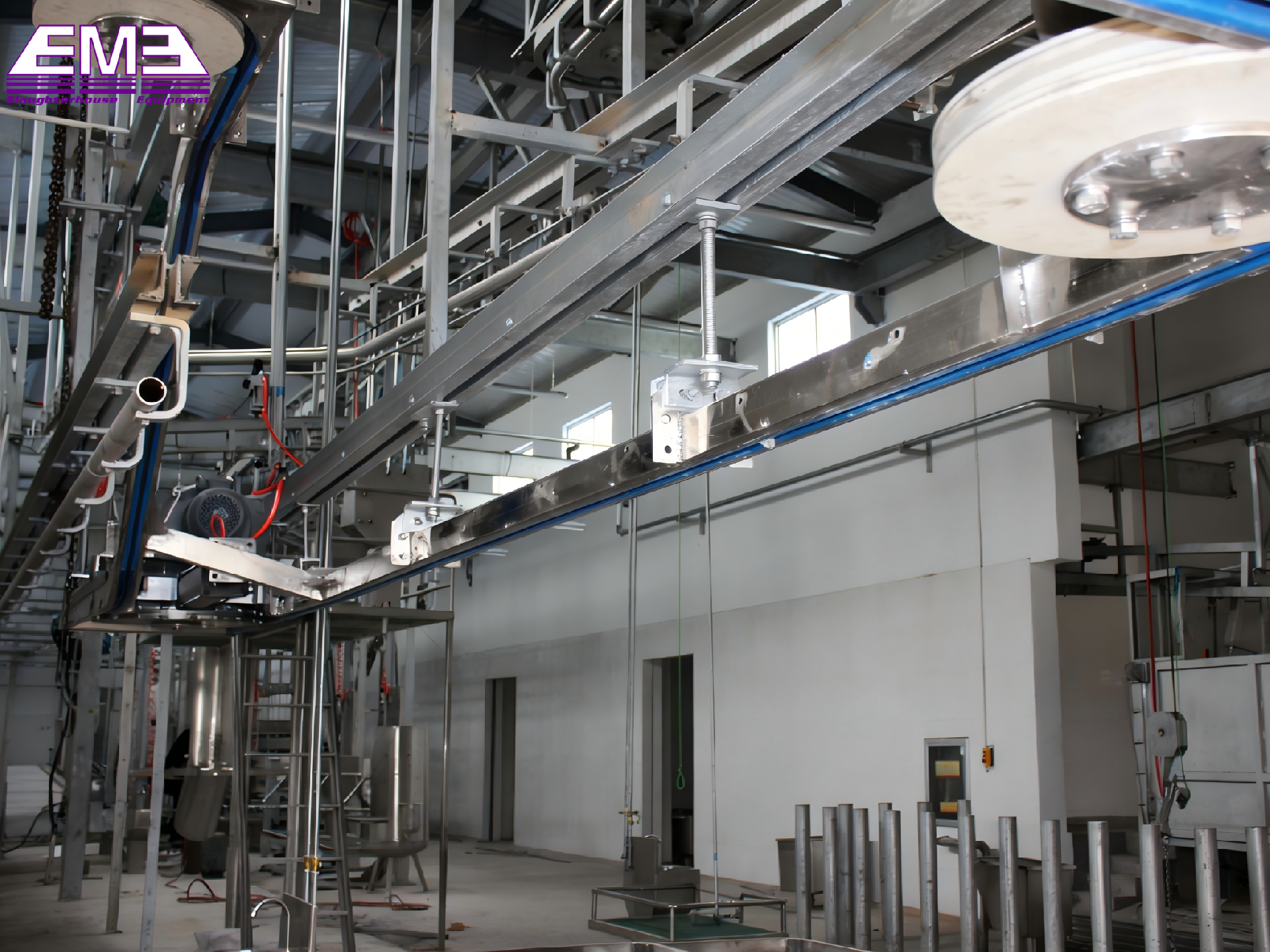 Cow abattoir cattle bleeding automatic convey rail for cattle killing processing