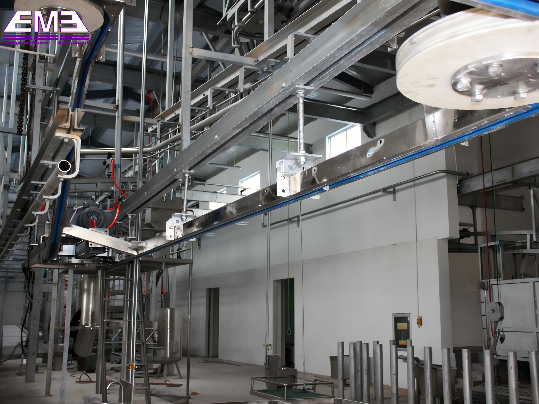 Cow abattoir cattle bleeding automatic convey rail for cattle killing processing