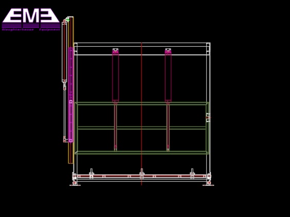 Living cattle fixed killing box for cattle slaughtering