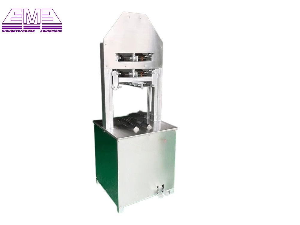 cow slaughtering line equipment cattle head open hydraulic saw