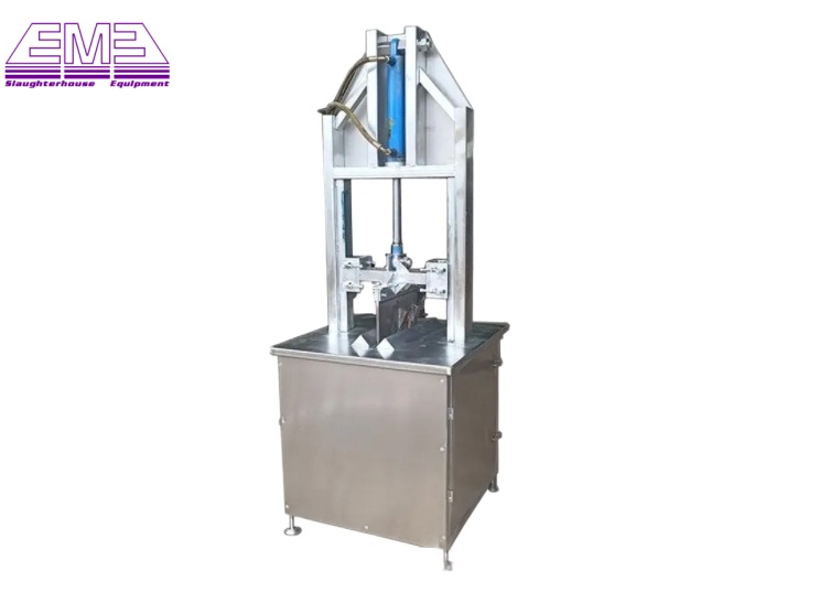 cow slaughtering line equipment cattle head open hydraulic saw