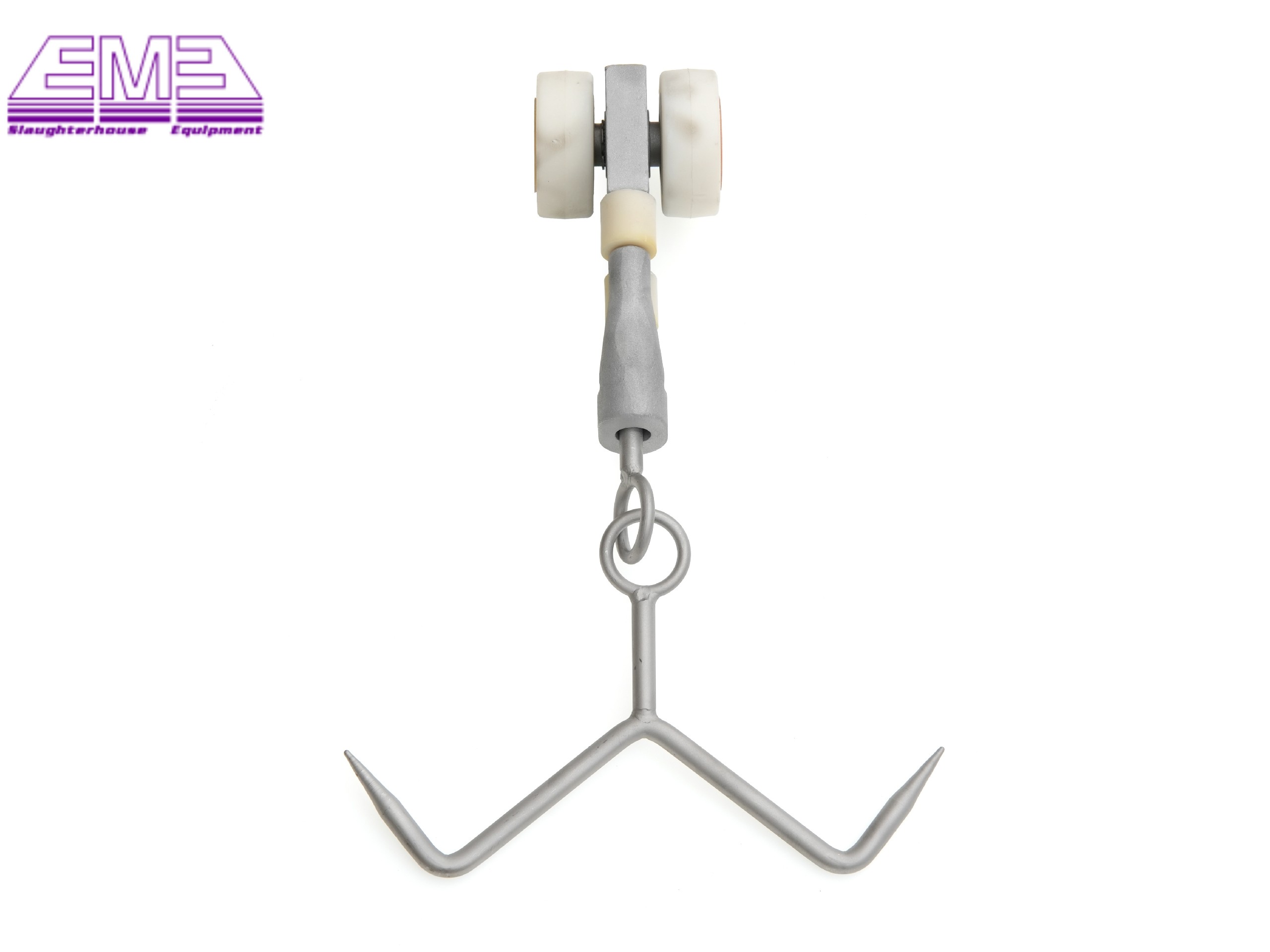 Sheep slaughter dual rail pulley hanger