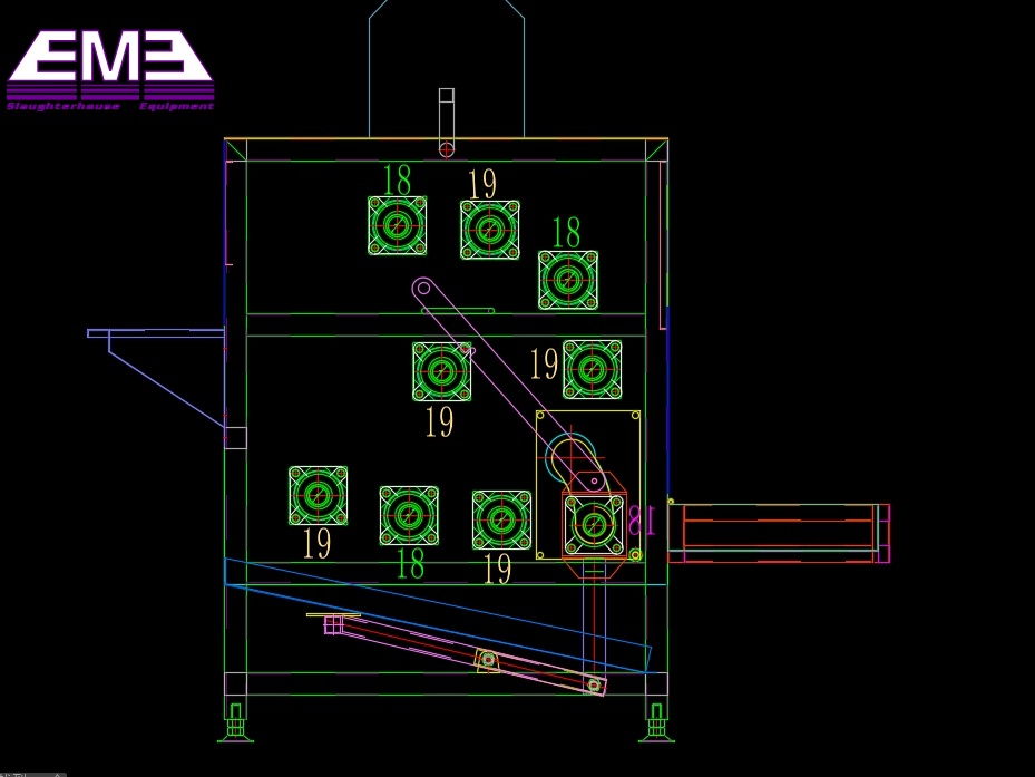 Box type carcass plucking machine