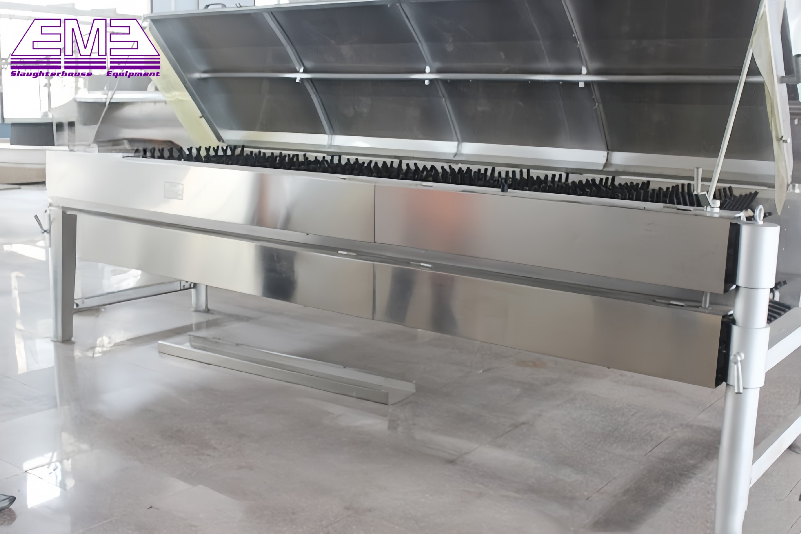 Horizontal type carcass plucking machine