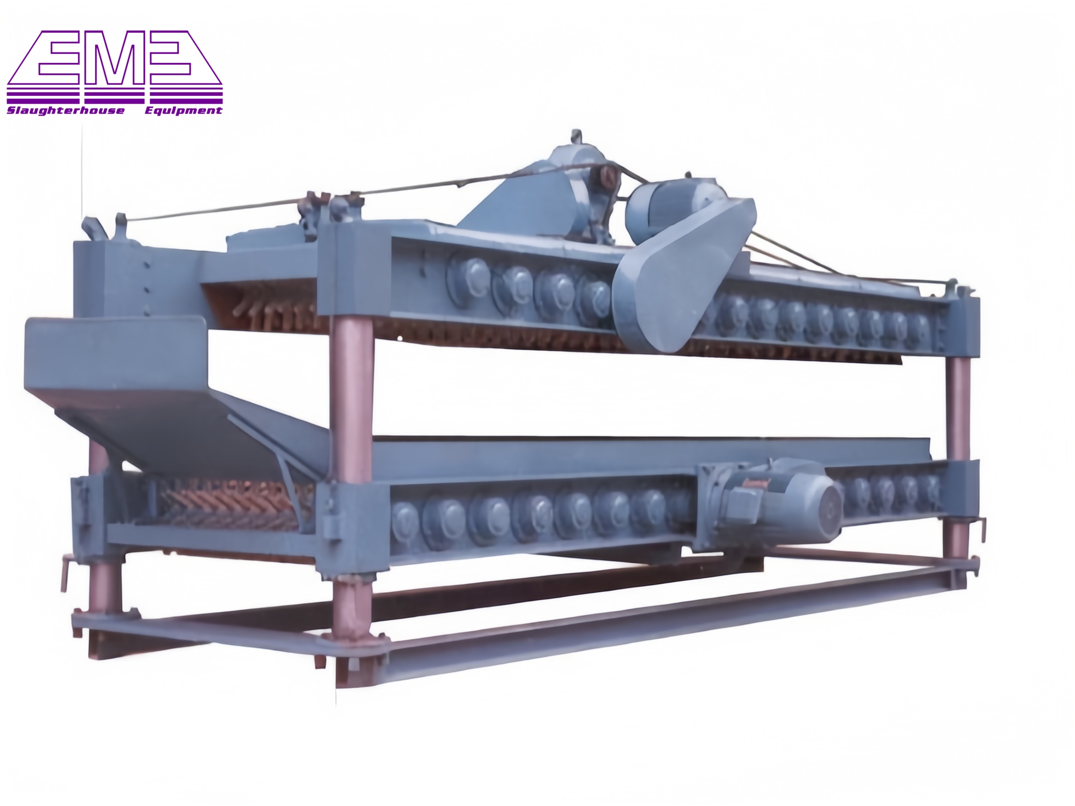 Horizontal type carcass plucking machine