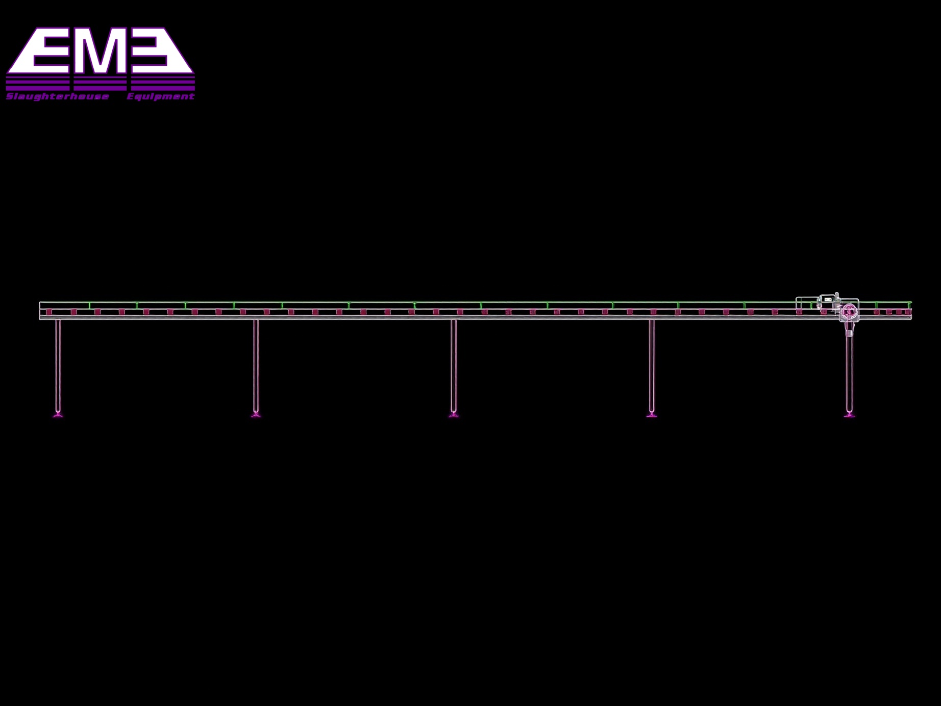 Belt conveyor for cattle, sheep, pig and poultry deboning
