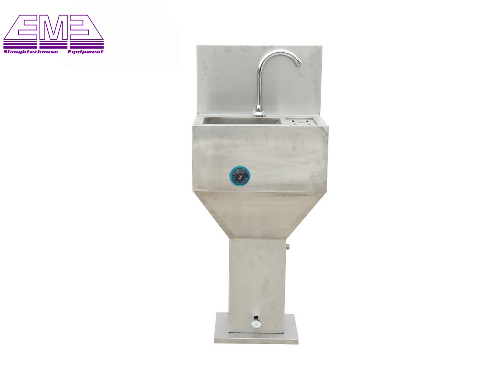 Hand washing and knife sterilizing device