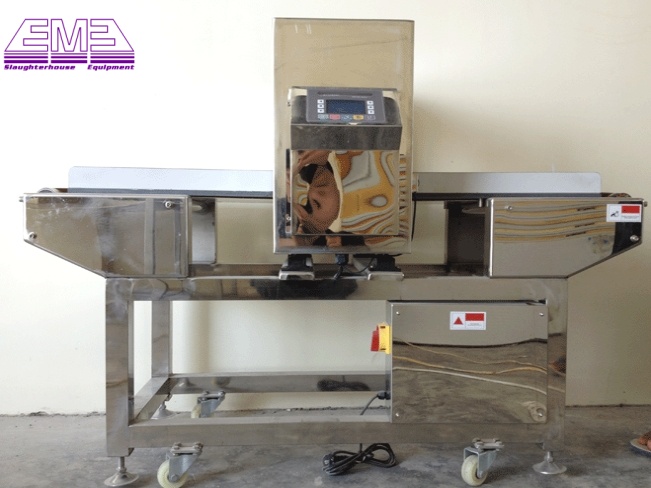 Magnetic metal detectors used to test the livestock meat for metal