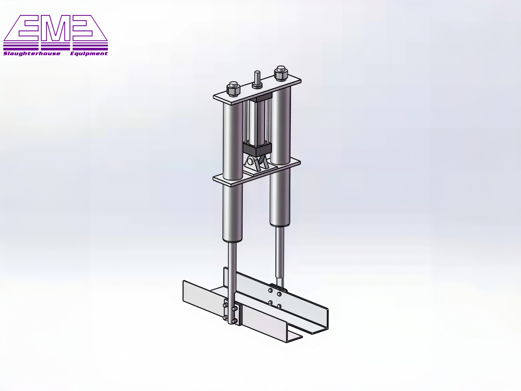 Pig carcass auto unloading device in pig slaughterhouse and abattoir