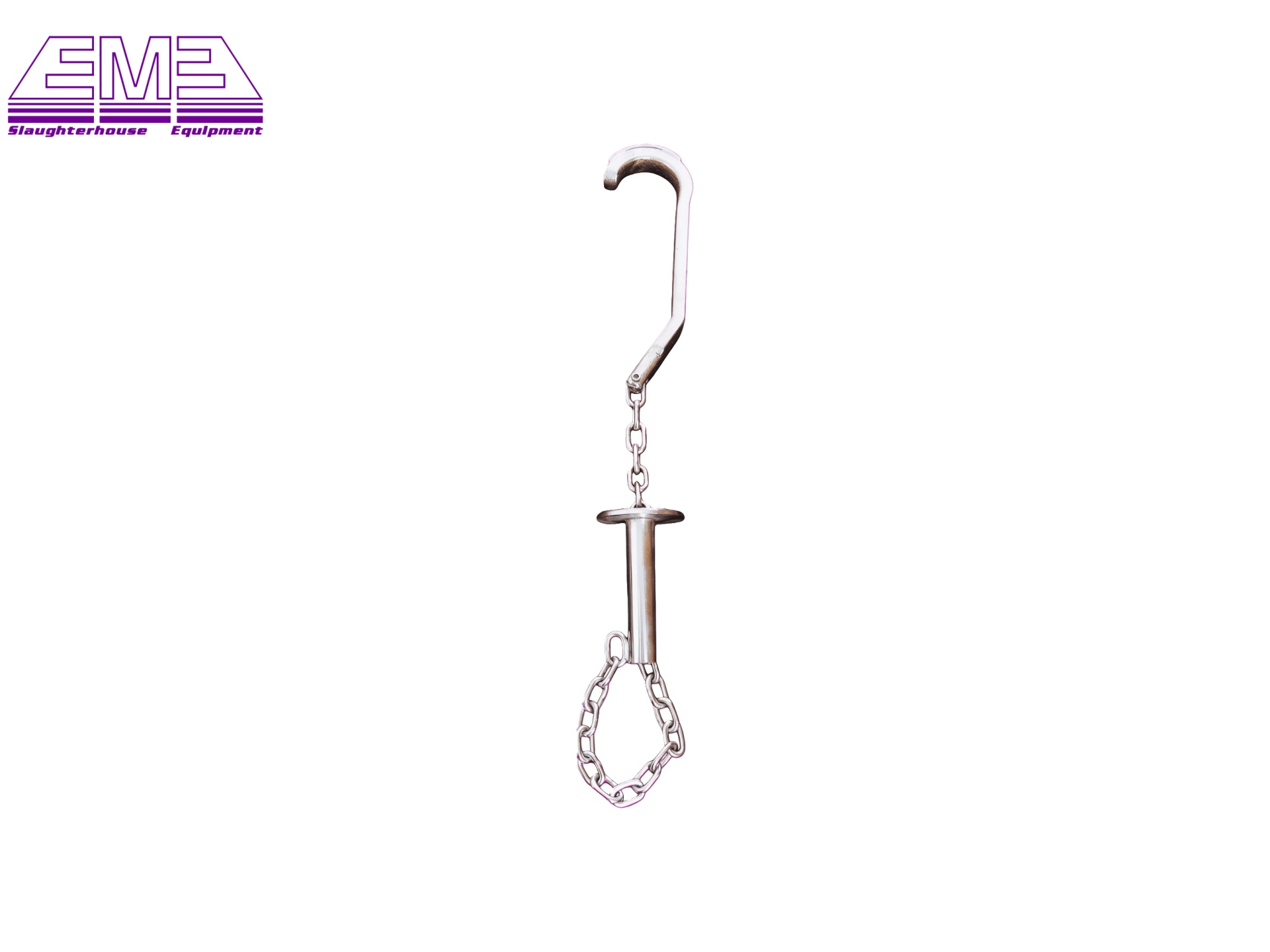Pig slaughterhouse bleeding shackle device