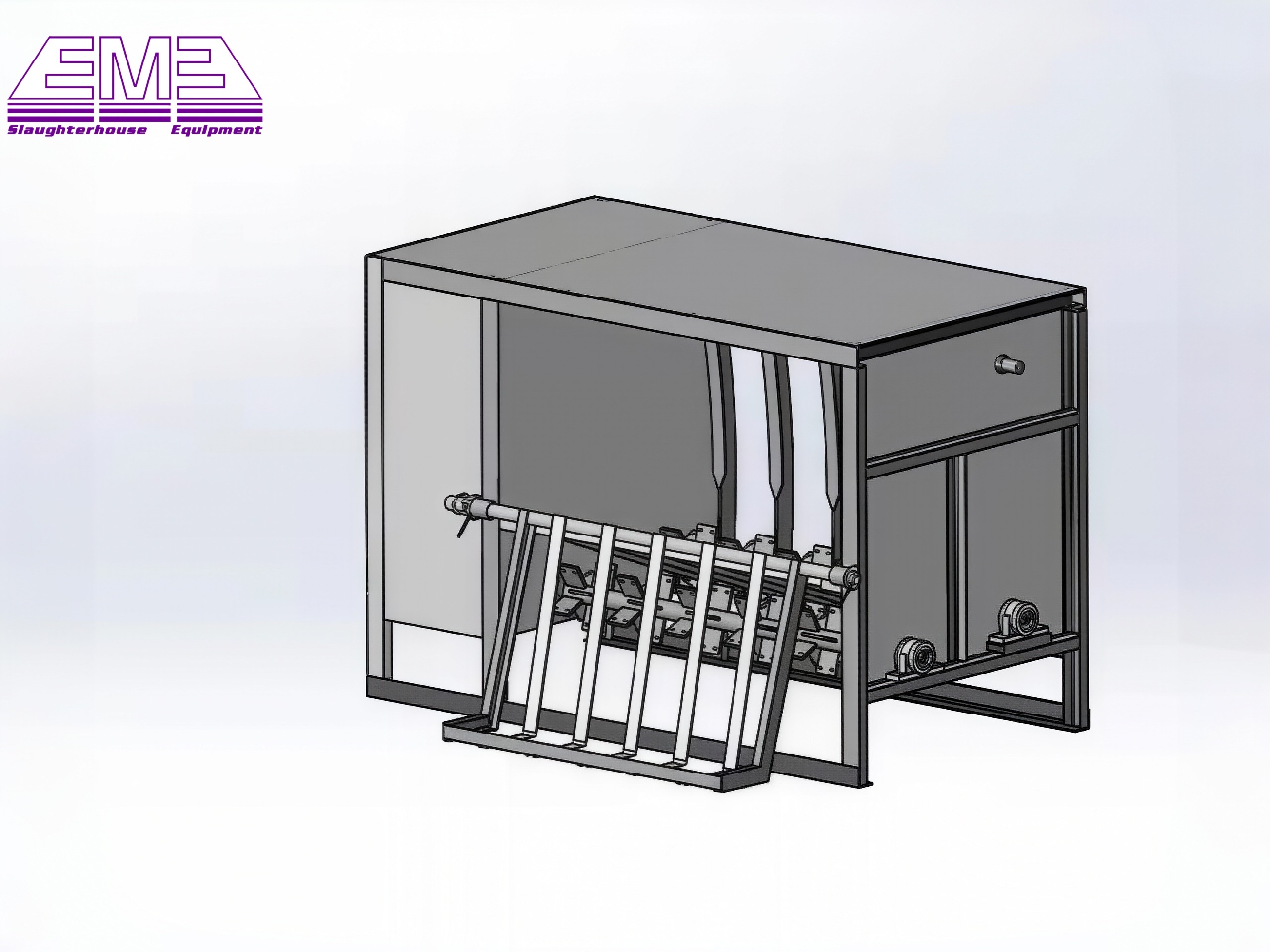 Pig carcass dehair machine for middle size slaughterhouse and abattoir