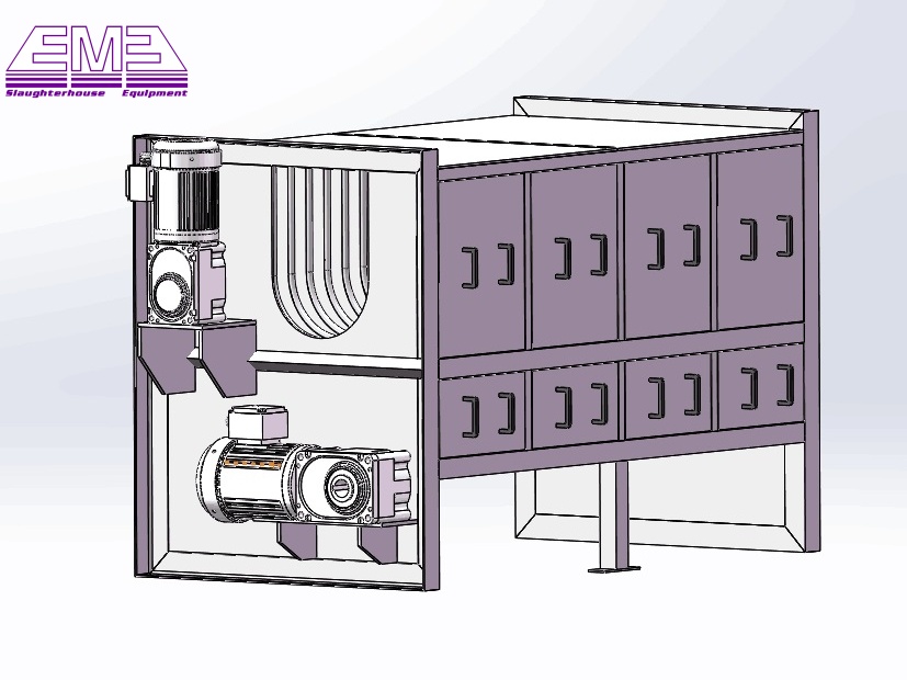 Pig carcass screw type dehairing machine for big pig slaughterhouse