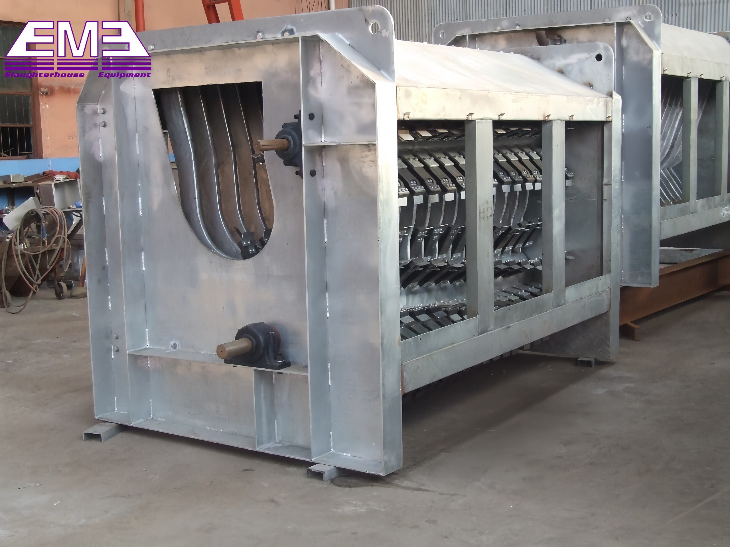 Pig carcass screw type dehairing machine for big pig slaughterhouse