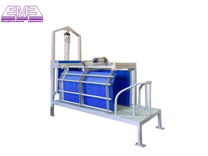 Living pig stunning box for slaughterhouse