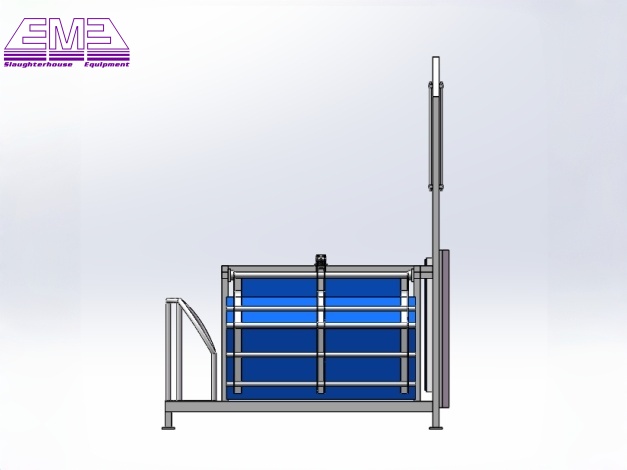Living pig stunning box for slaughterhouse