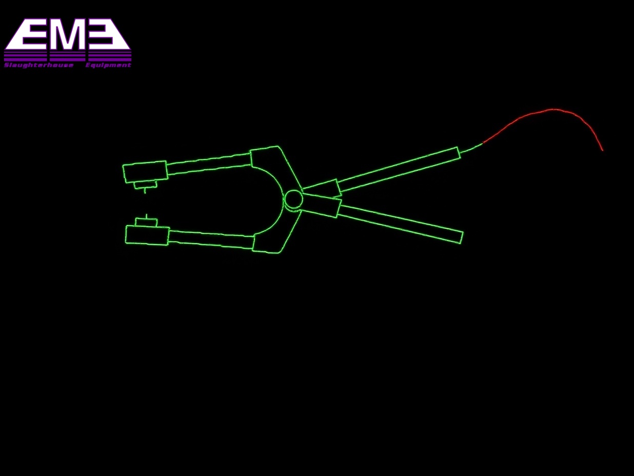 Living pig manual stunning device for meat processing machine