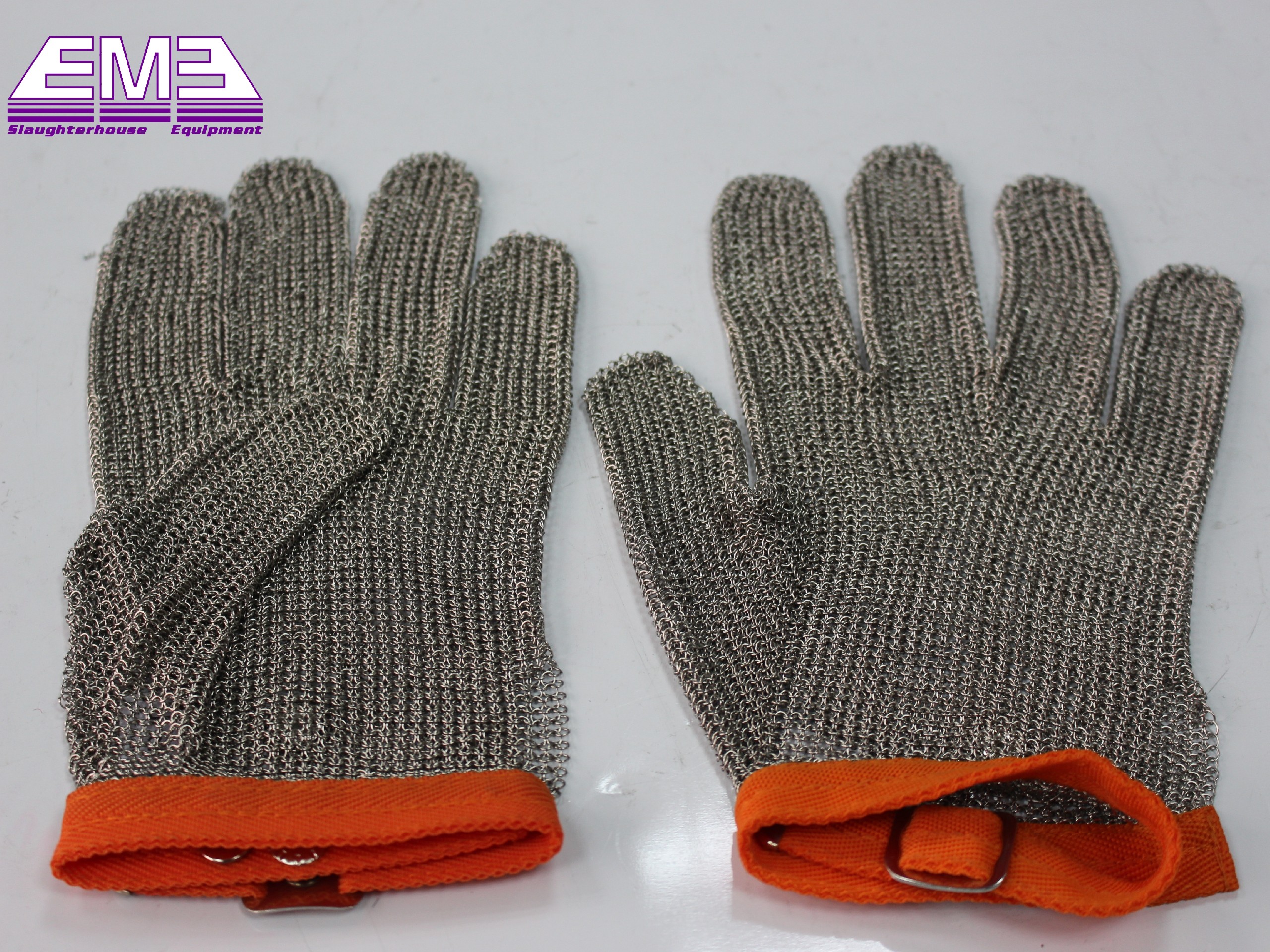 Livestock slaughterhouse knives, sharpener and SS gloves