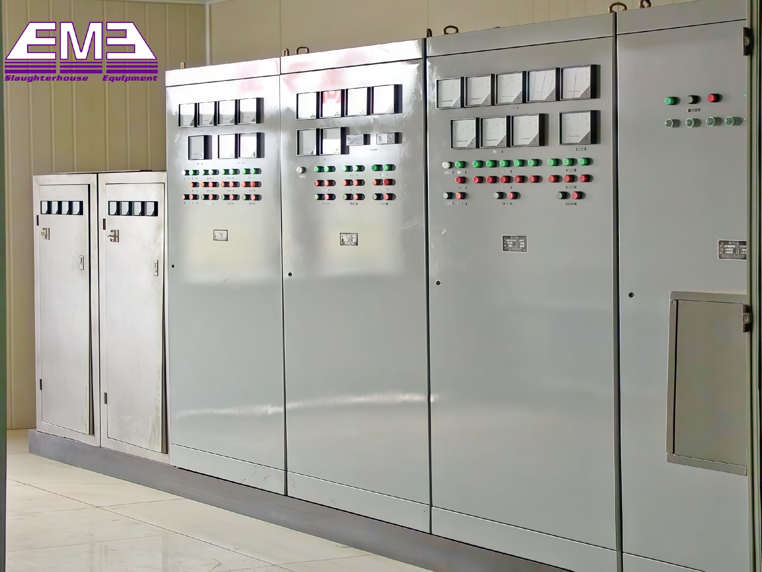 Cattle abattoir equipment central electrical system