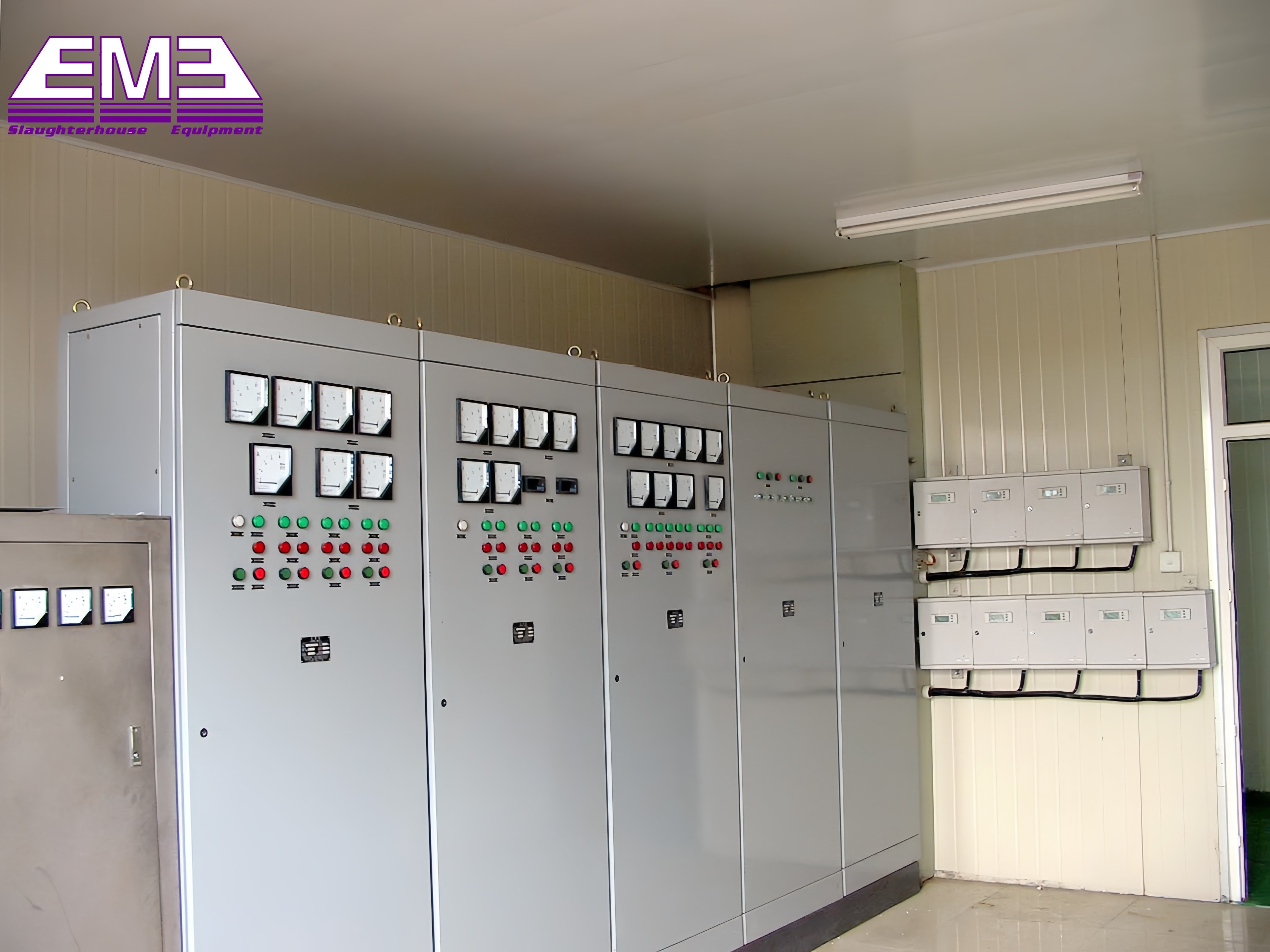Cattle abattoir equipment central electrical system