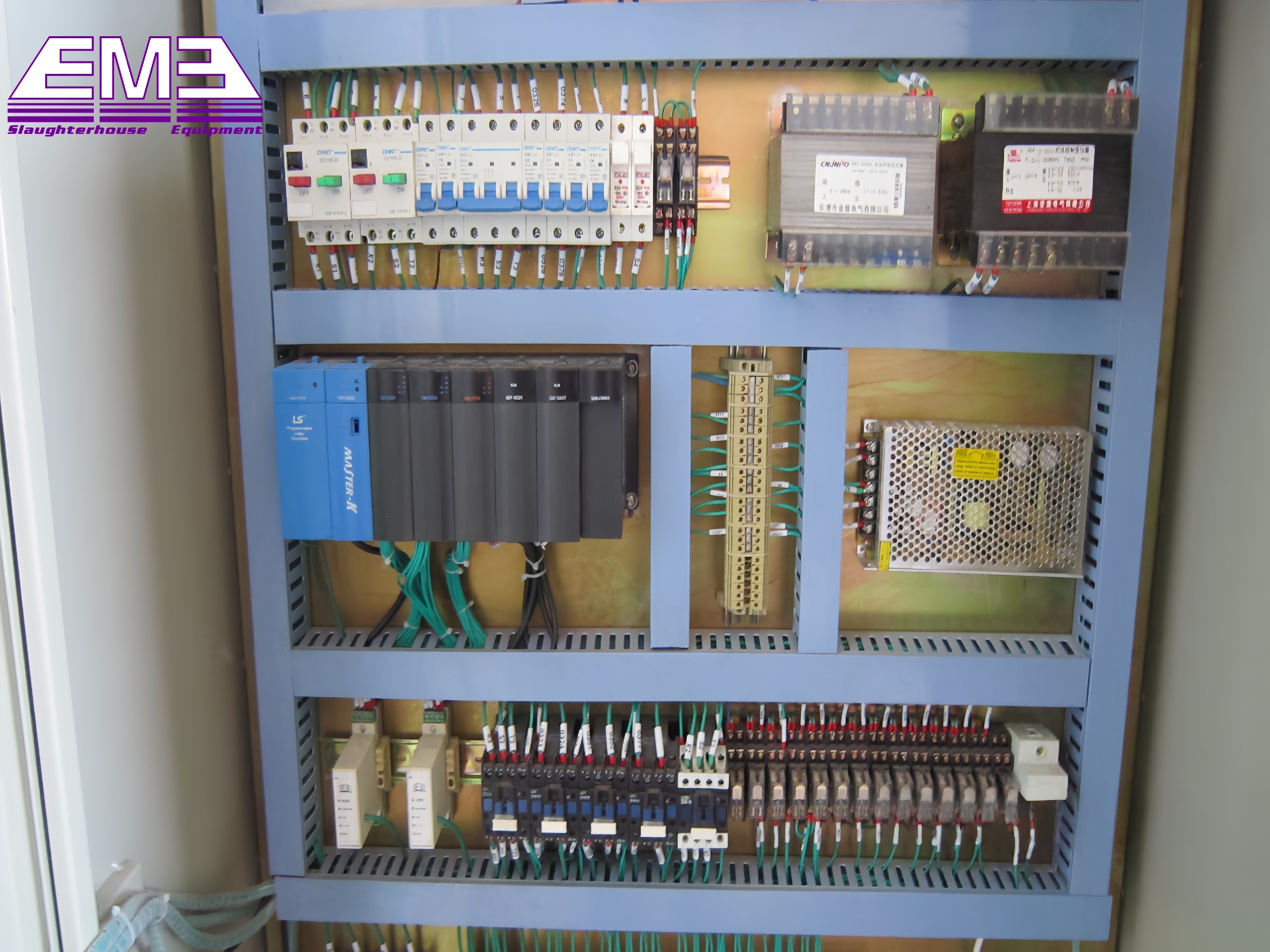 Cattle abattoir equipment central electrical system