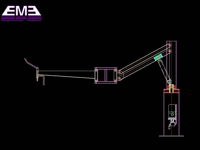 Arm type quarter carcass delivery descend machine