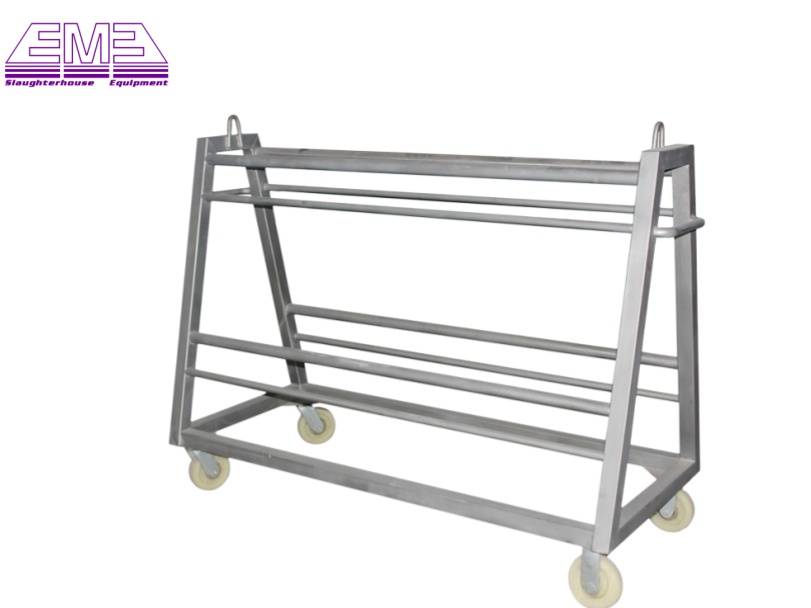 Cattle carcass hanging hook transfer trolley