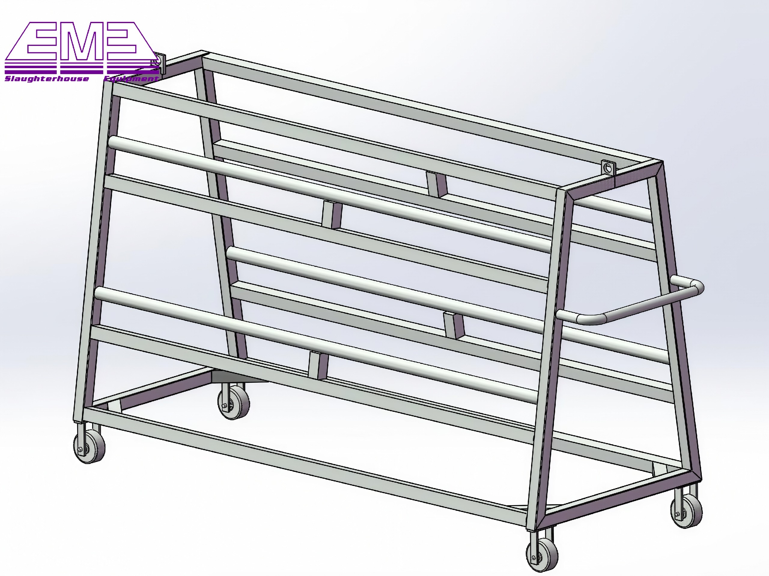 Cattle carcass hanging hook transfer trolley