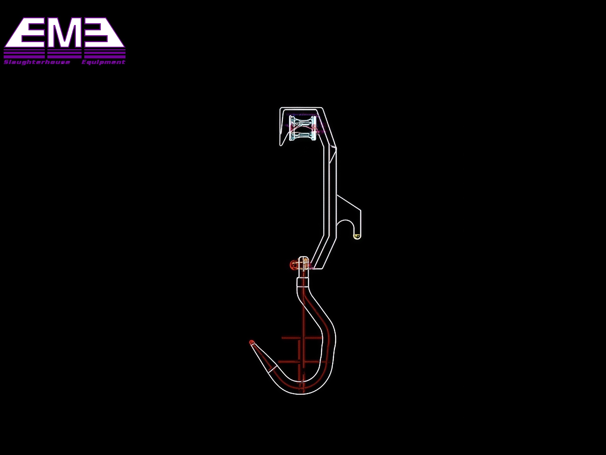 Cattle carcass tube track pulley hook