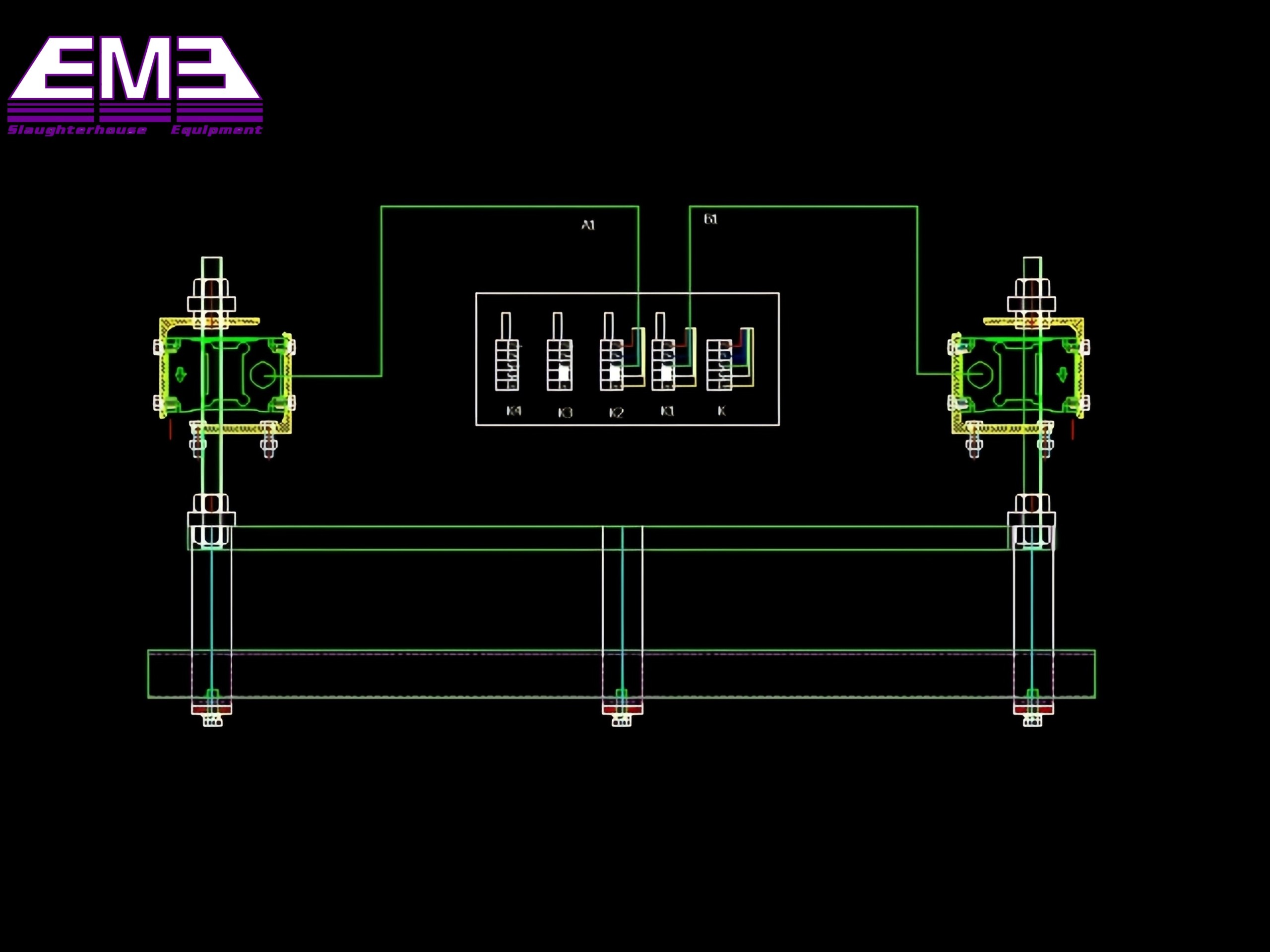 Cattle half/quarter carcass rail weight scale