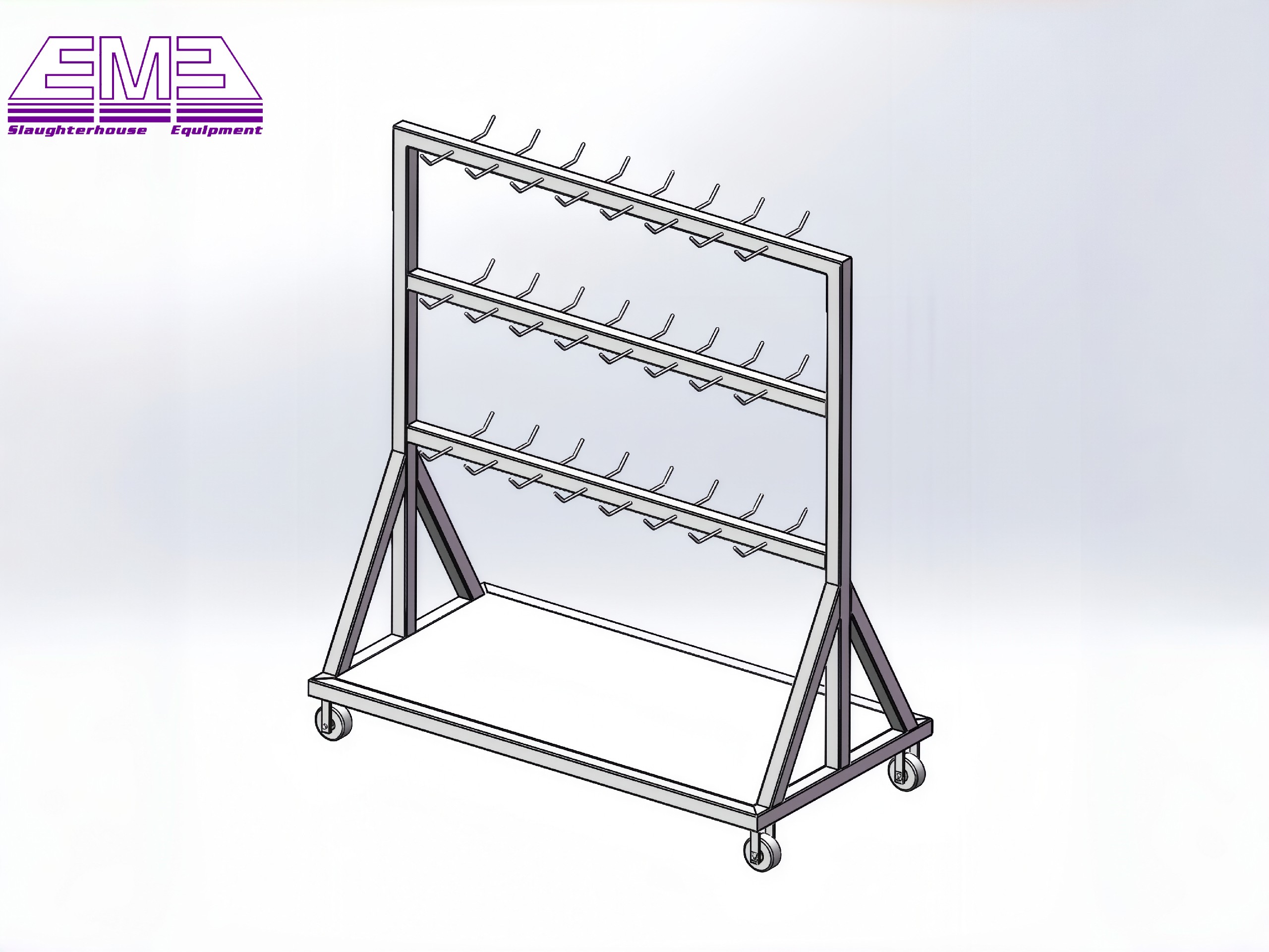 Head and red viscera transfer trolley