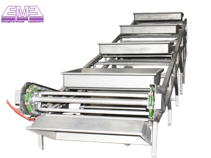 Cattle white viscera inspection tray conveyor