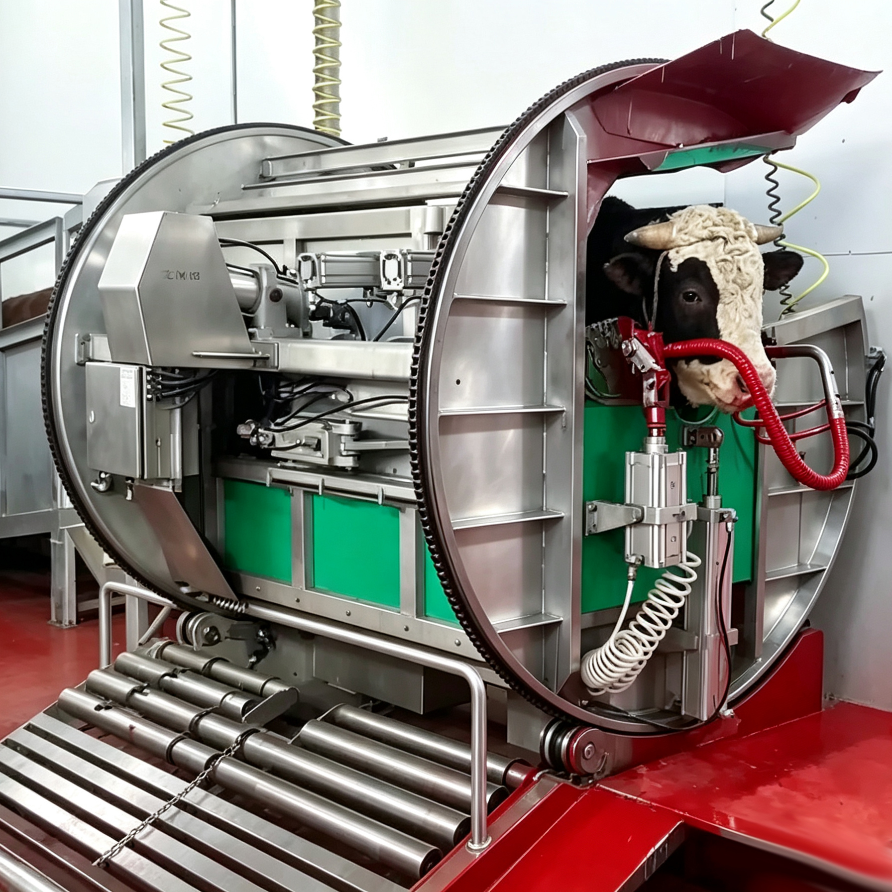 【QE-C103-I】Live cattle hydraulic ritual halal killing box Cattle slaughterhouse equipment cow abattoir machine