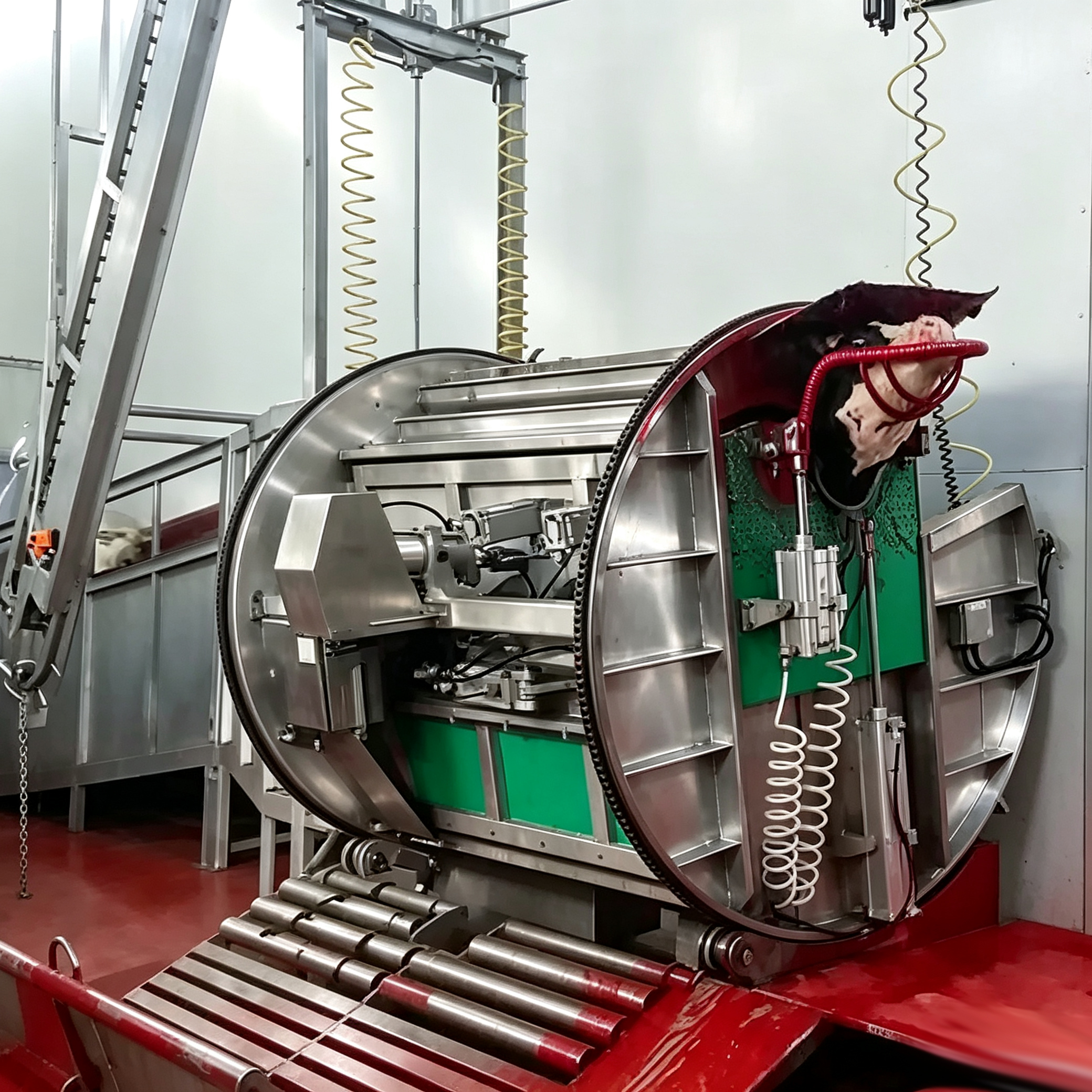【QE-C103-I】Live cattle hydraulic ritual halal killing box Cattle slaughterhouse equipment cow abattoir machine