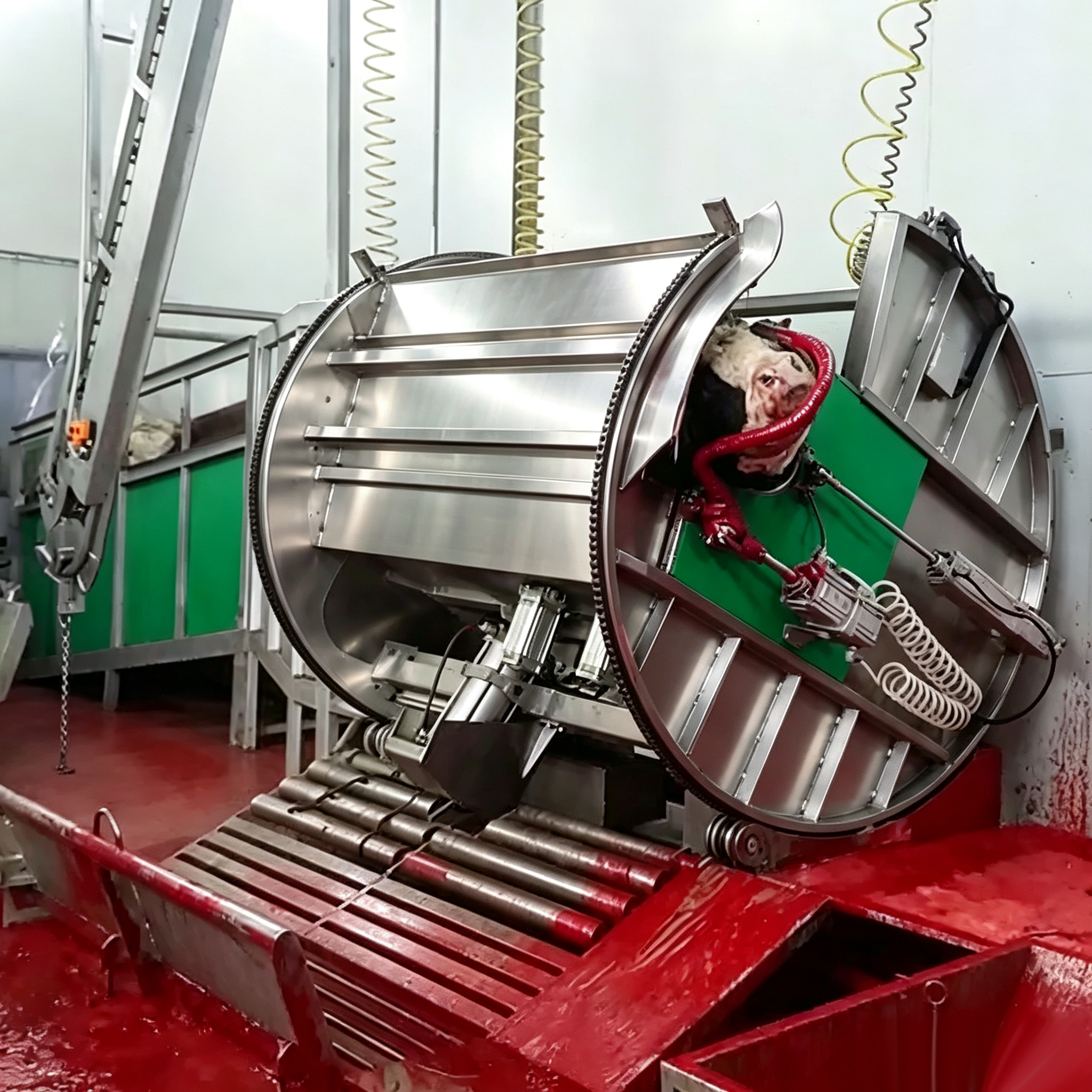 【QE-C103-I】Live cattle hydraulic ritual halal killing box Cattle slaughterhouse equipment cow abattoir machine
