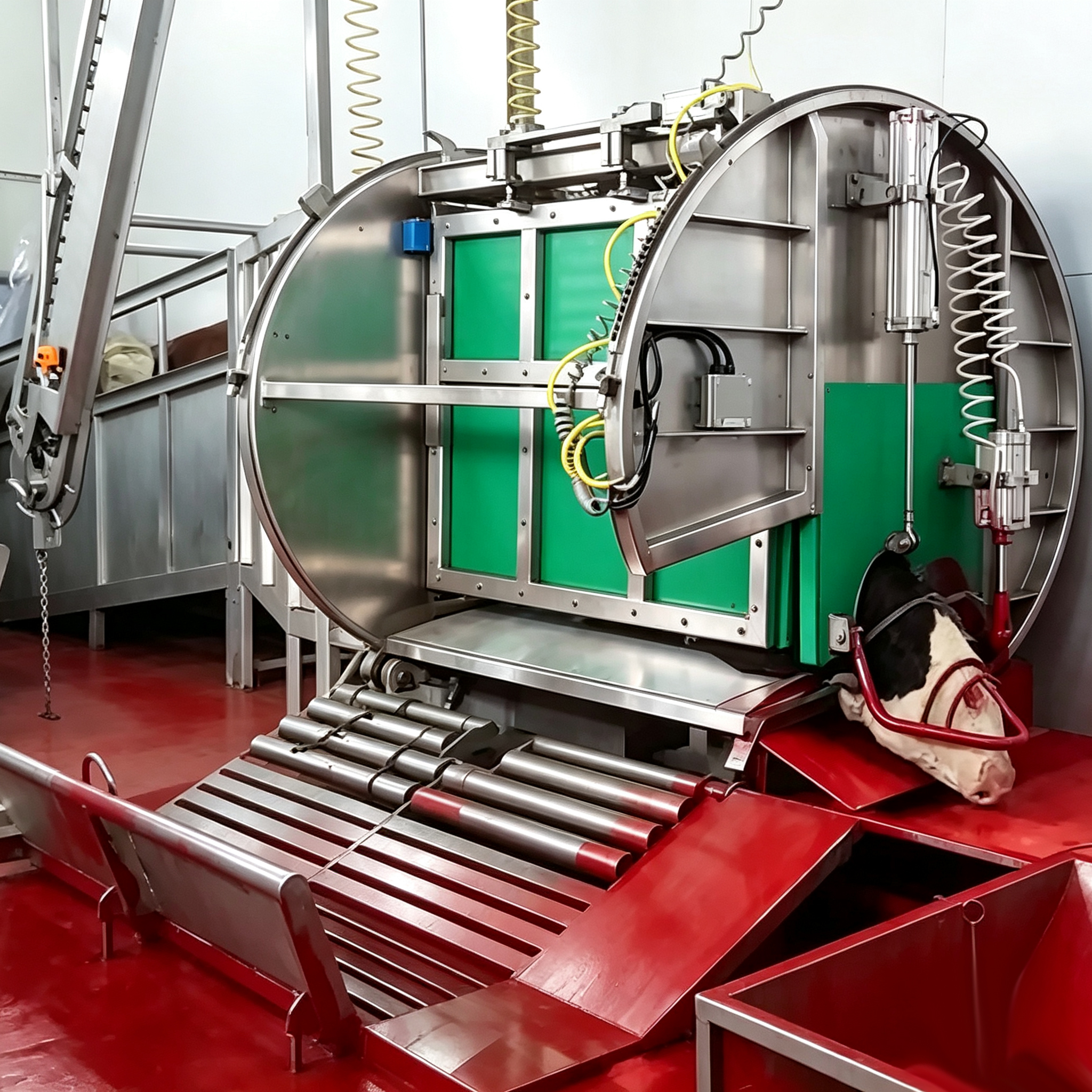 【QE-C103-I】Live cattle hydraulic ritual halal killing box Cattle slaughterhouse equipment cow abattoir machine