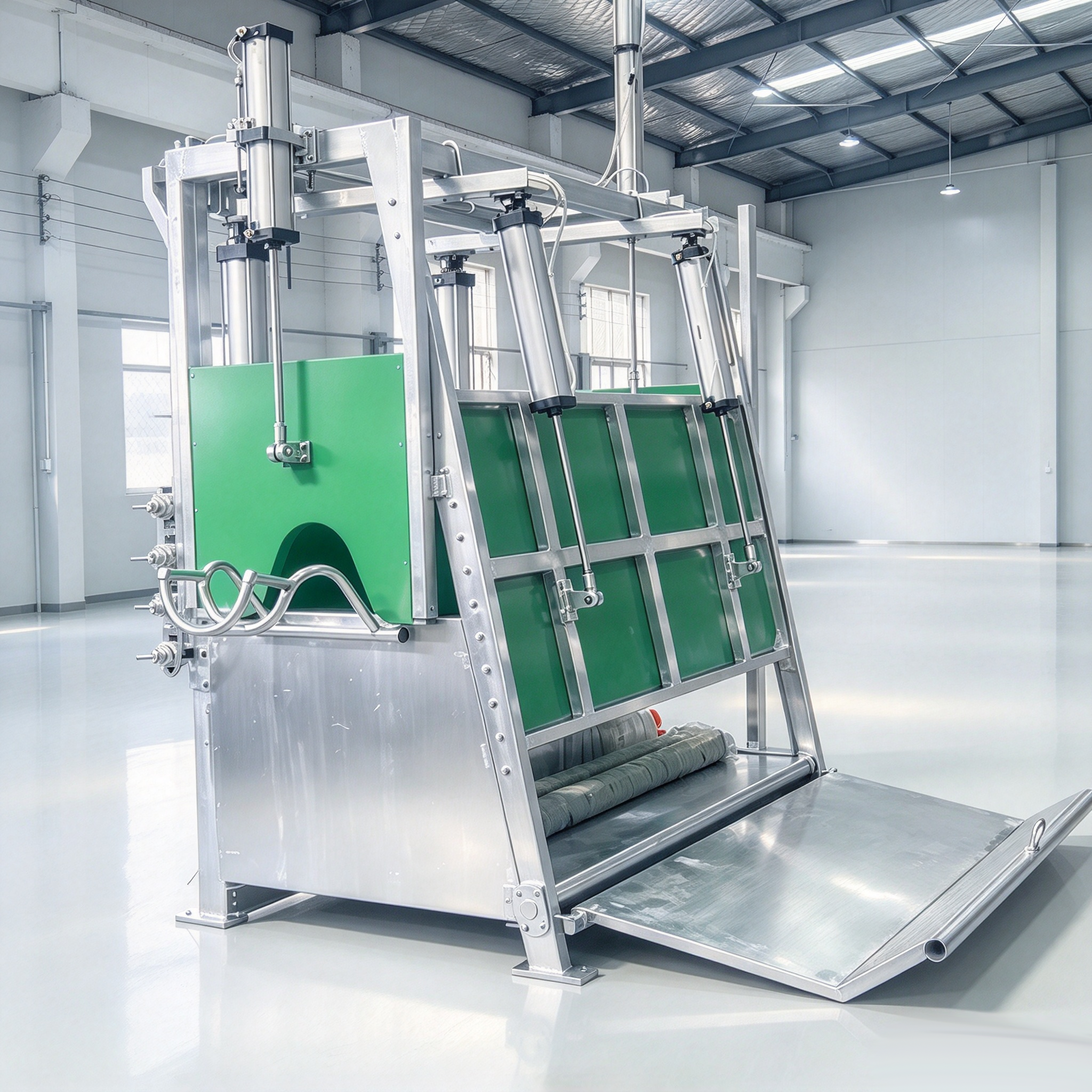 【QE-C103-II】Live cattle pneumatic fixed box (Slope-type) Cattle slaughterhouse equipment cow abattoir machine