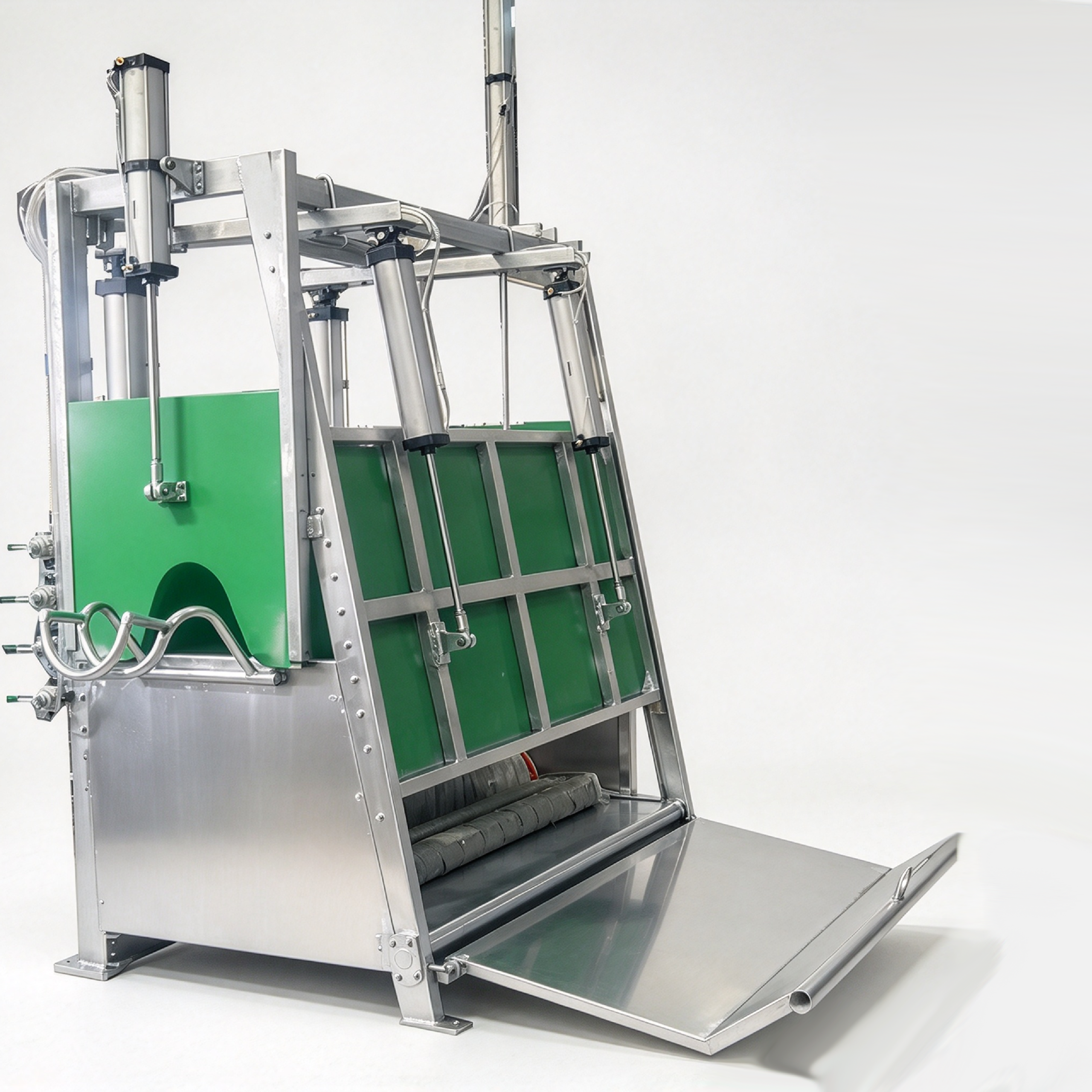 【QE-C103-II】Live cattle pneumatic fixed box (Slope-type) Cattle slaughterhouse equipment cow abattoir machine