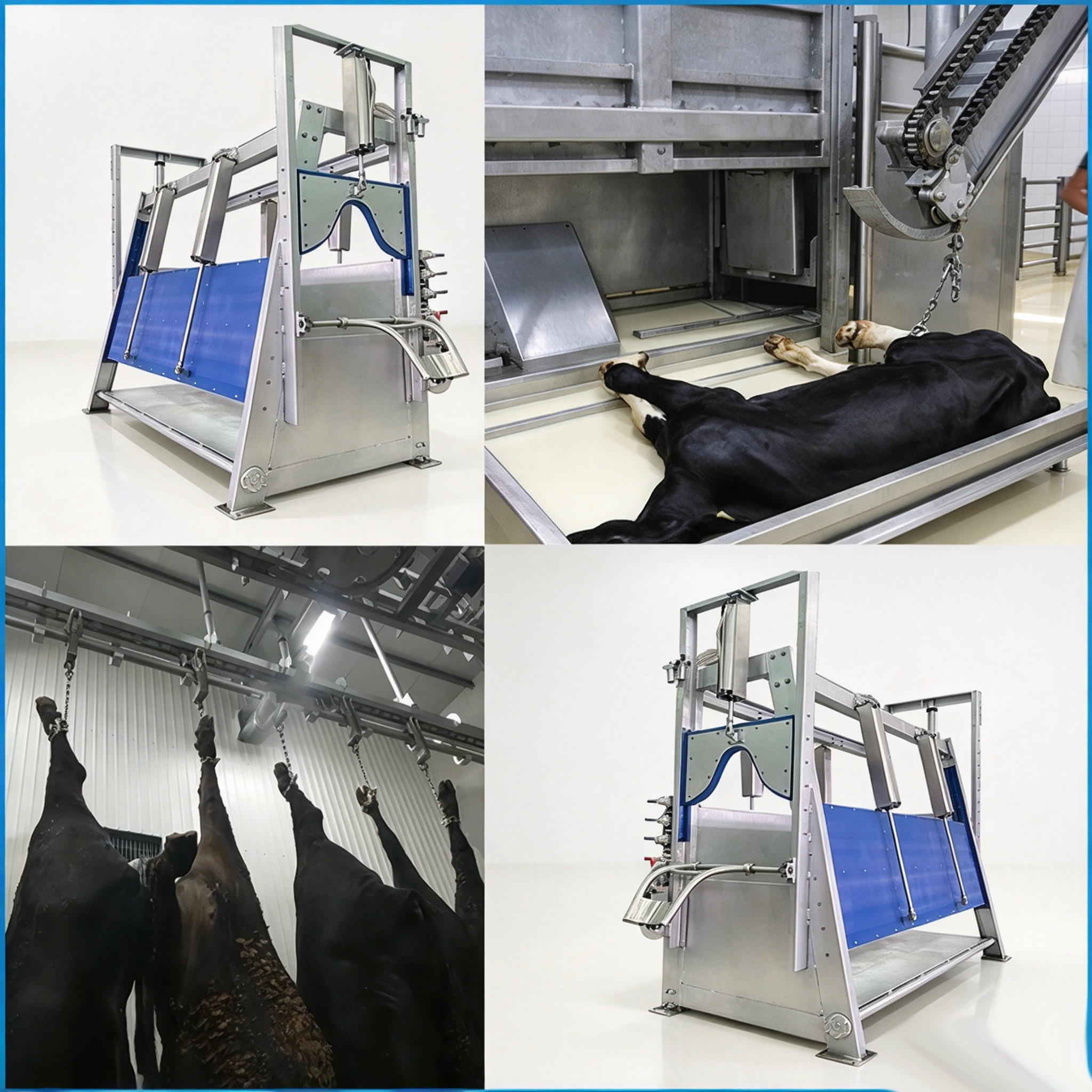 【QE-C103-II】Live cattle pneumatic fixed box (Slope-type) Cattle slaughterhouse equipment cow abattoir machine