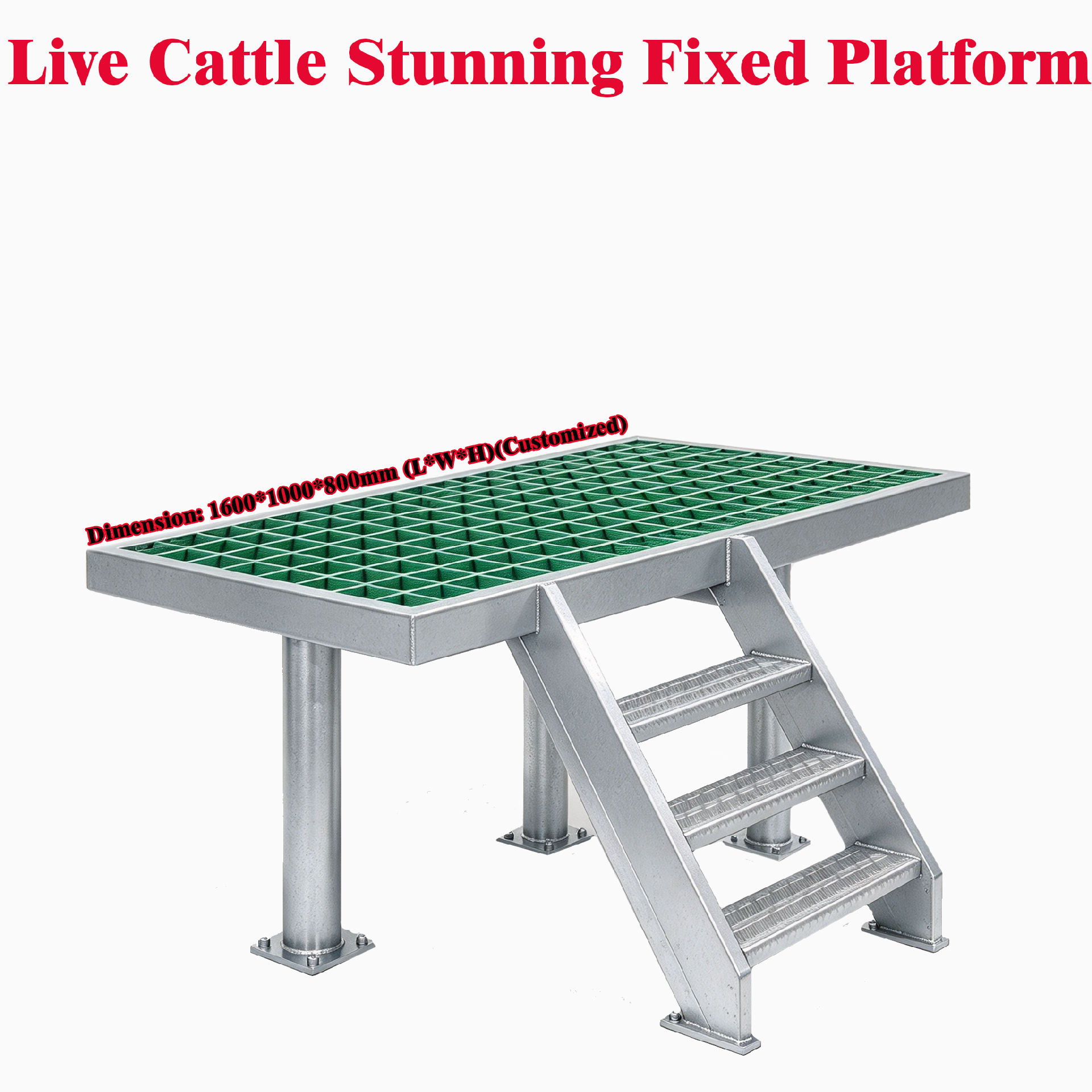 【QE-C106-I】Live cattle stunning fixed platform Cattle slaughterhouse equipment cow abattoir machine