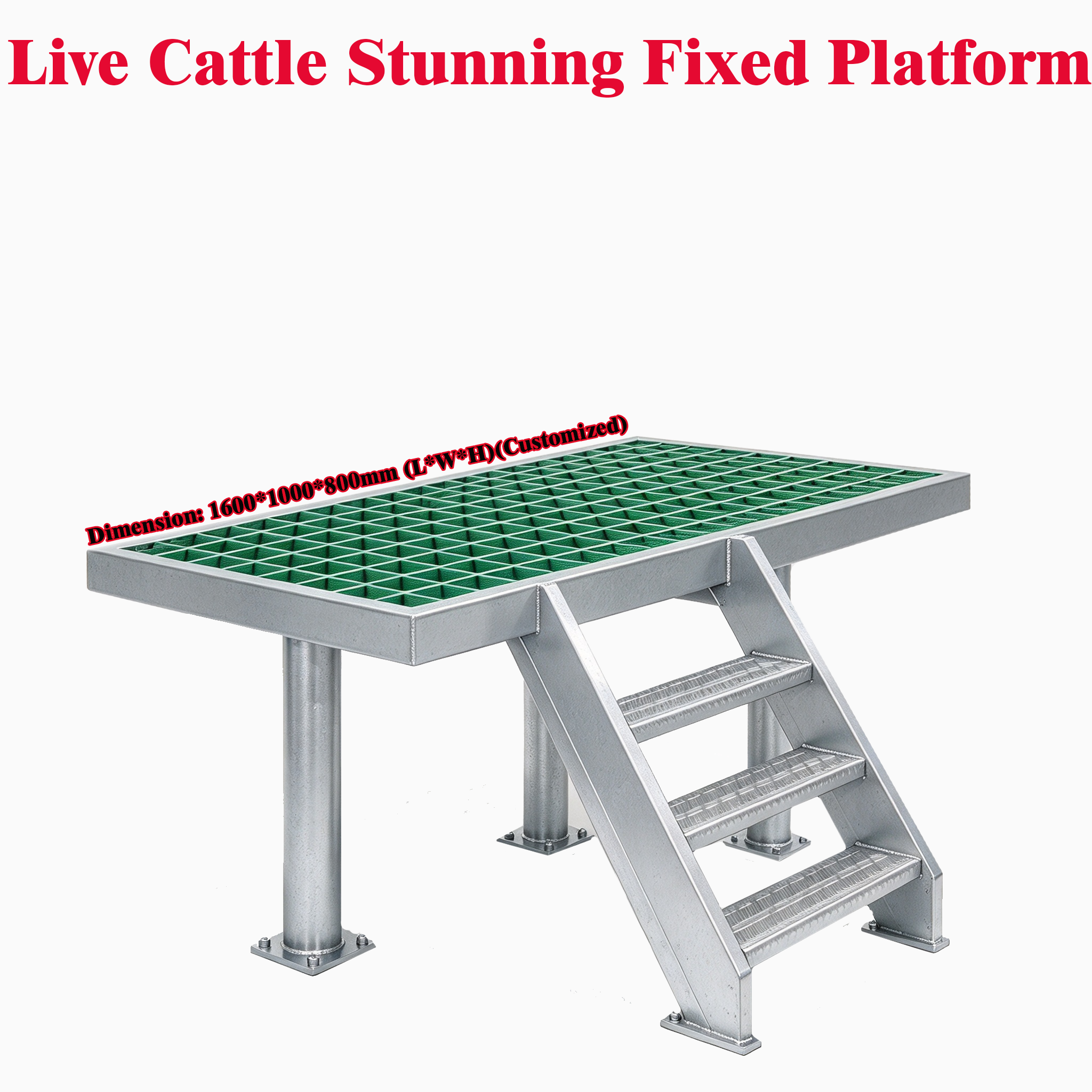 【QE-C106-I】Live cattle stunning fixed platform Cattle slaughterhouse equipment cow abattoir machine