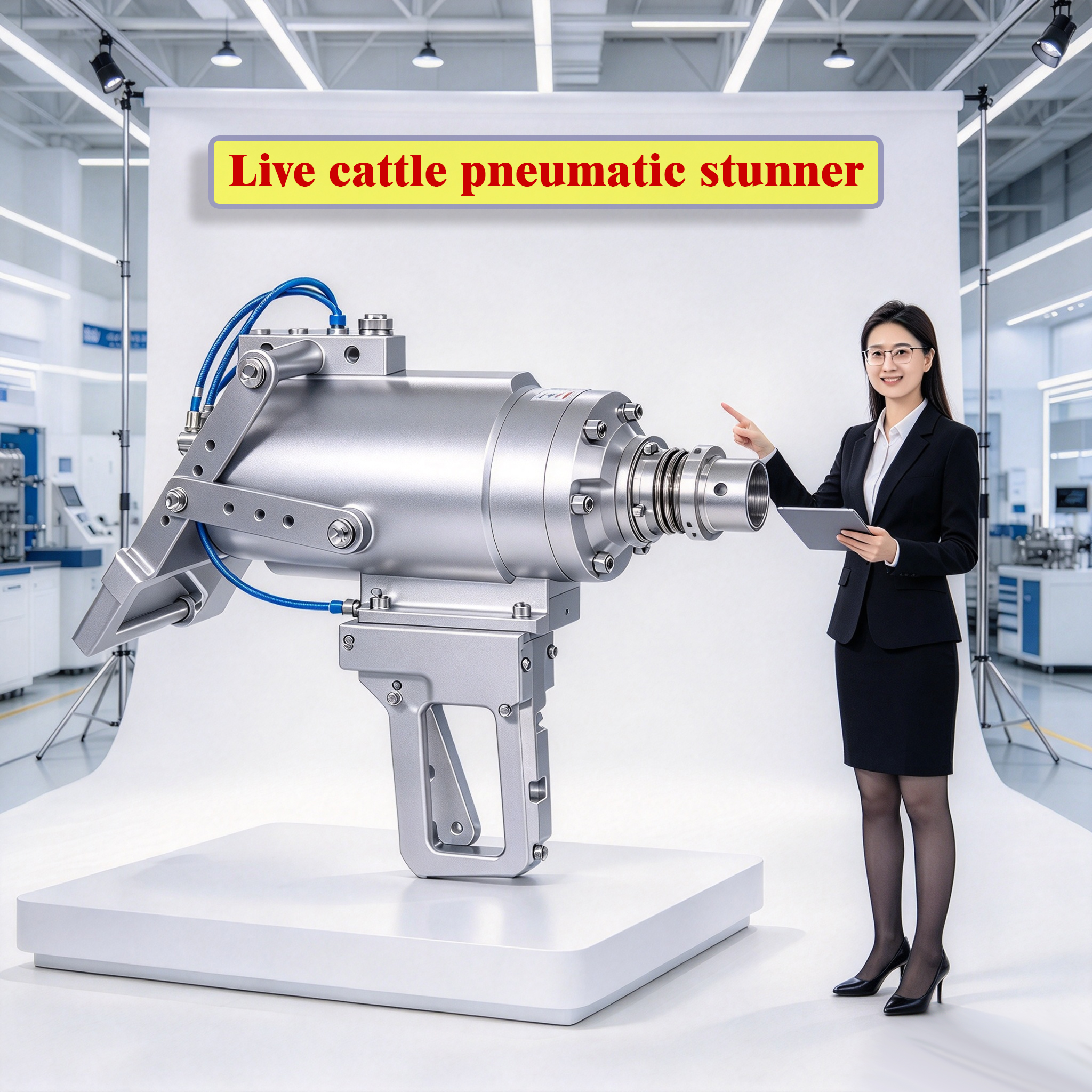 【QE-C107】Live cattle pneumatic stunner Cattle slaughterhouse equipment cow abattoir machine