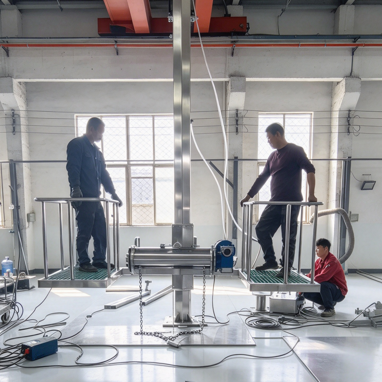 【QE-C212-II】Cattle skin puller and elevator combined system machine Cattle slaughterhouse equipment cow abattoir machine