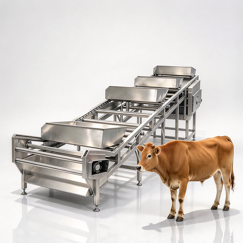 【QE-C222】Cattle white viscera inspection belt/tray conveyor slaughter machine Cattle slaughterhouse equipment cow abattoir machine