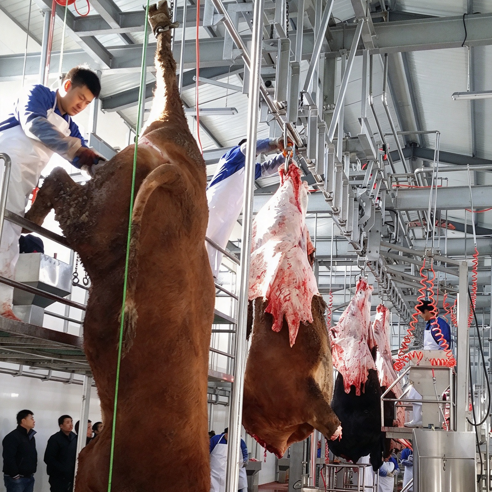 【QE-C301】Cattle carcass automatic convey rail (Tube-rail, Dual-orbit, Flat-rail) slaughter machine Cattle slaughterhouse equipment cow abattoir machine