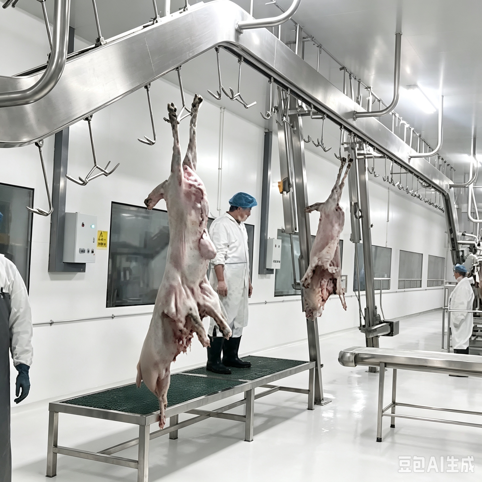 【QE-S206-II】Sheep(goat) carcass skin single column skin puller(Vertical or slope) sheep slaughterhouse slaughtering equipment goat abattoir goat slaughter line machine