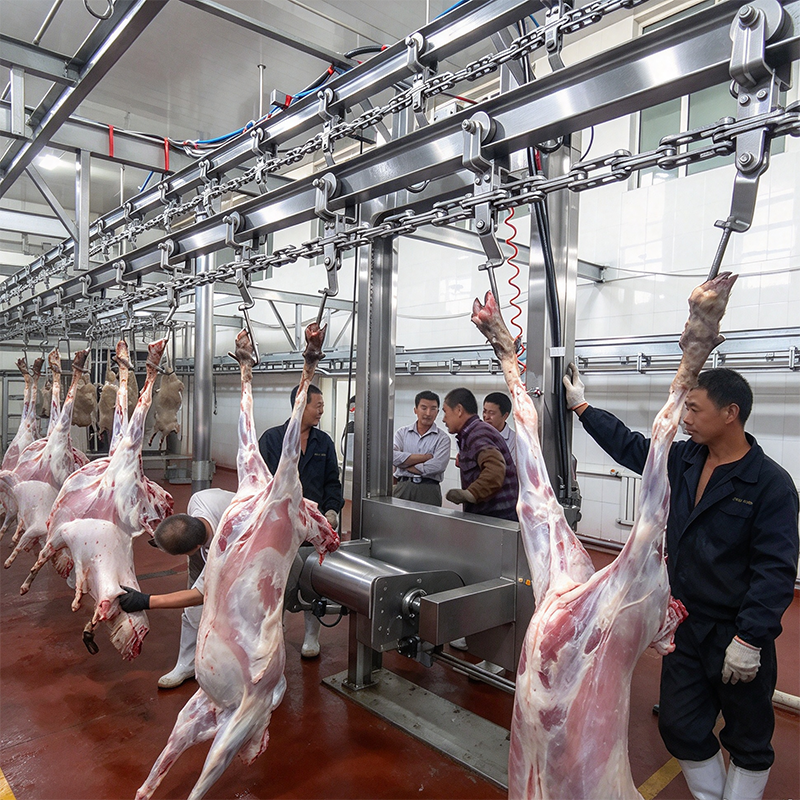 【QE-S206-I】Sheep(goat) carcass skin vertical pneumatic skin puller sheep slaughterhouse slaughtering equipment goat abattoir goat slaughter line machine